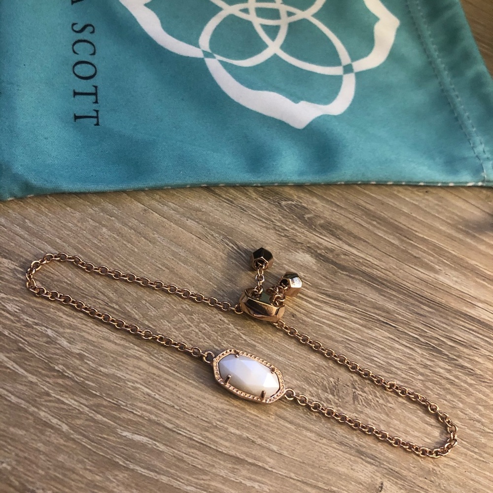 Kendra Scott Rose Gold White Elaina Chain Bracelet